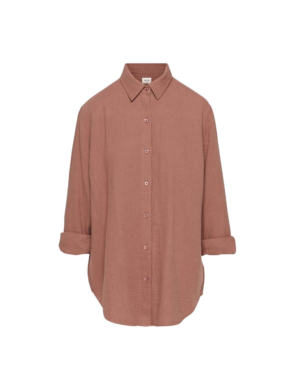 Wilfred Free Relaxed Brown Gauze Button Front Shirt Size S